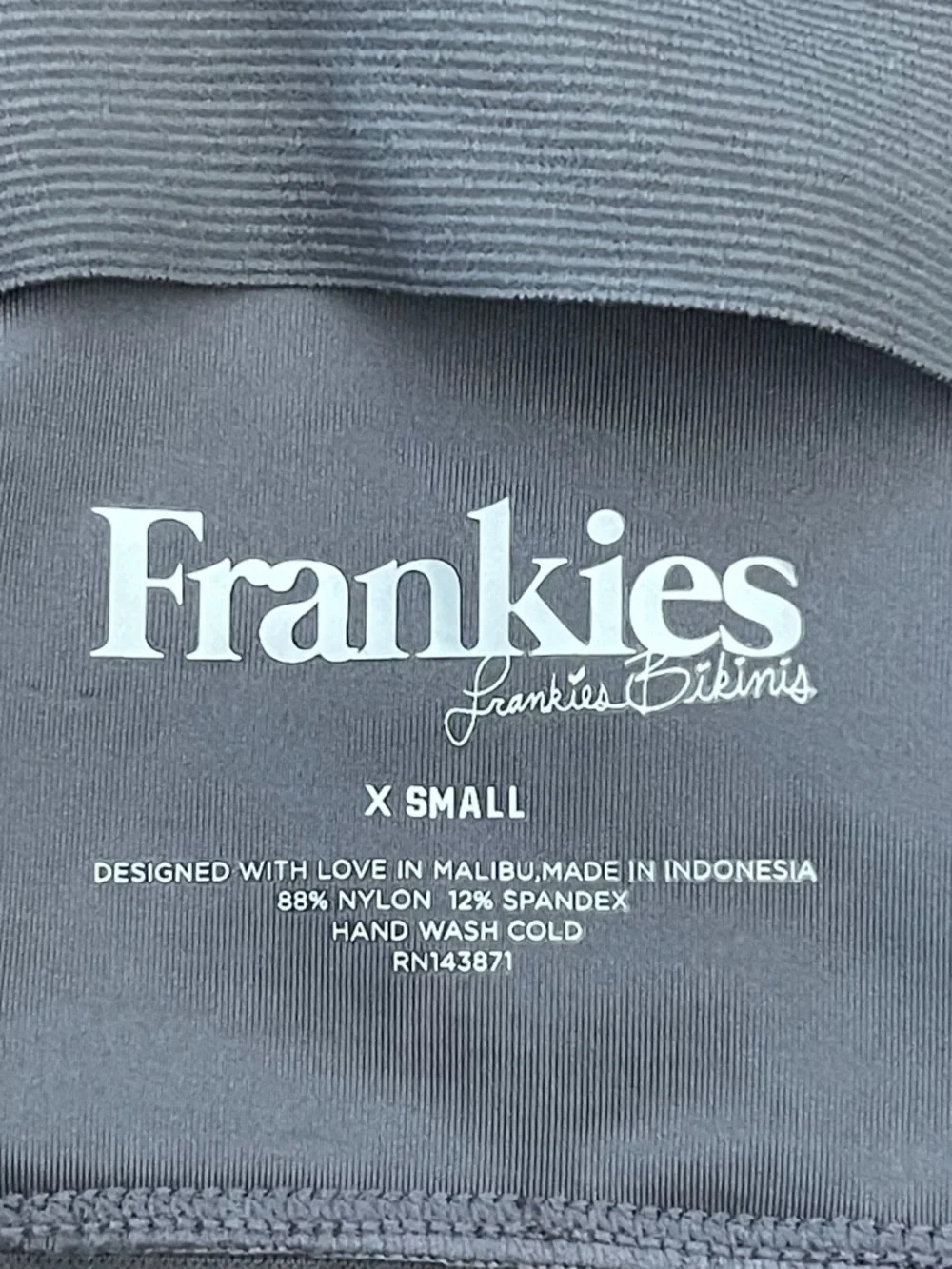Frankies Bikinis Drew Ribbed Bikini Top NWT